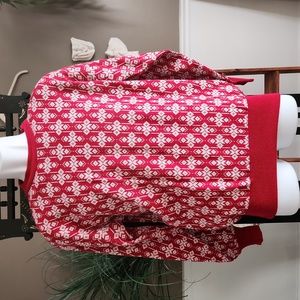 Kennington vintage red and white ski style holiday sweater